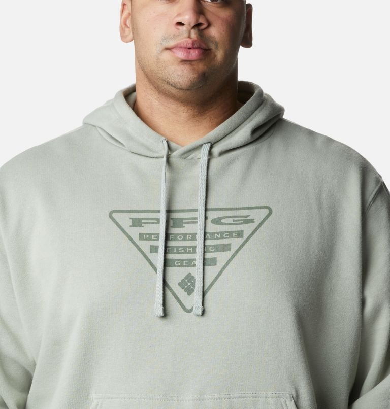 Men's Columbia PFG Triangle II Hoodie Grey | Plus Size CA-Y3L1C